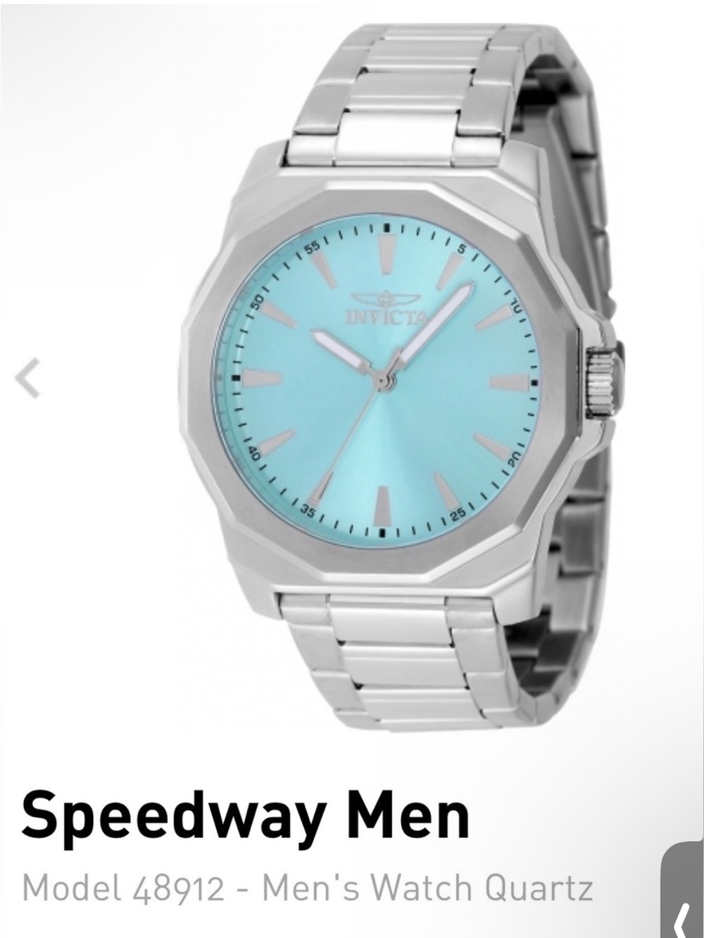 Invicta Speedway NWT Men's 48912 Light Turquoise Blue Stainless Steel Watch Box - Picture 9 of 13